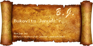 Bukovits Január névjegykártya